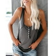 thumbnail image 5 of Womens Summer Tops Women Sleeveless Vest Casual Solid T-Shirt Button Summer Tank Tops Shirt Shirts for Women, 5 of 5