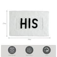 thumbnail image 4 of Jean Pierre "His" 21"x34" Cotton Bath Rug, White, 4 of 8