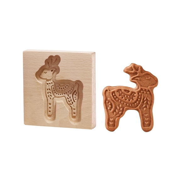 Wooden Cookie Molds - Biscuit Carved Mould DIY Stamps Cutter Embossing Mold Funny 3D Press for Valentine's Baking Tool