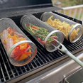 thumbnail image 2 of Stainless Steel Grilling Accessories Grilling Basket Mesh Rack Cylindrical Grilling Basket for Grilling Vegetables, Fish, Meat, 2 of 5