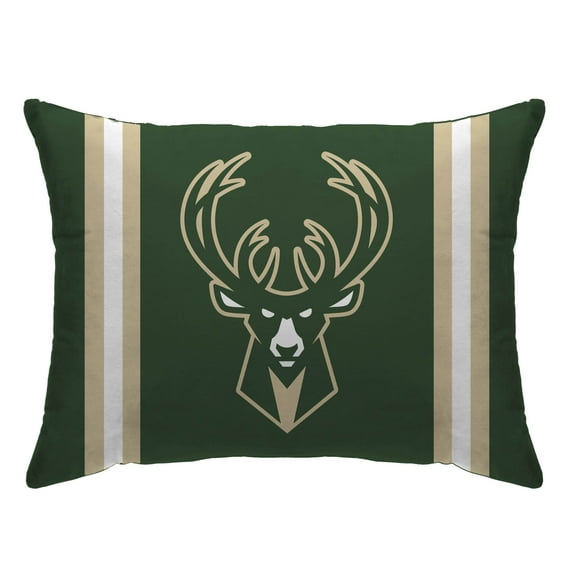 Milwaukee Bucks 20" x 26" Standard Stripe Logo Micro Plush Bed Pillow Cover