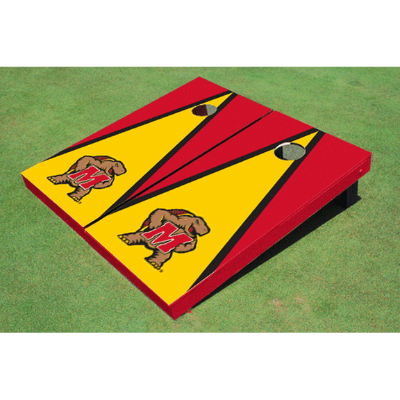 University of Maryland Yellow and Red Matching Triangle Cornhole Boards