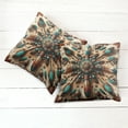 thumbnail image 6 of Ambesonne Rustic Throw Pillow Cover 2 Pack, Ethnic Southwestern Feathers, 18", Redwood and Dark Turquoise, 6 of 7