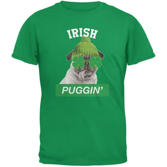 St. Patrick's Day - Irish Puggin' Irish Green Youth T-Shirt - X-Large(18)