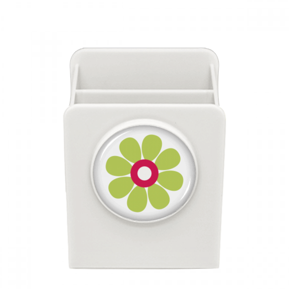 Green Flower Symmmetry Art Deco Fashion Desk Pencil Holder Cup Pen Organizer