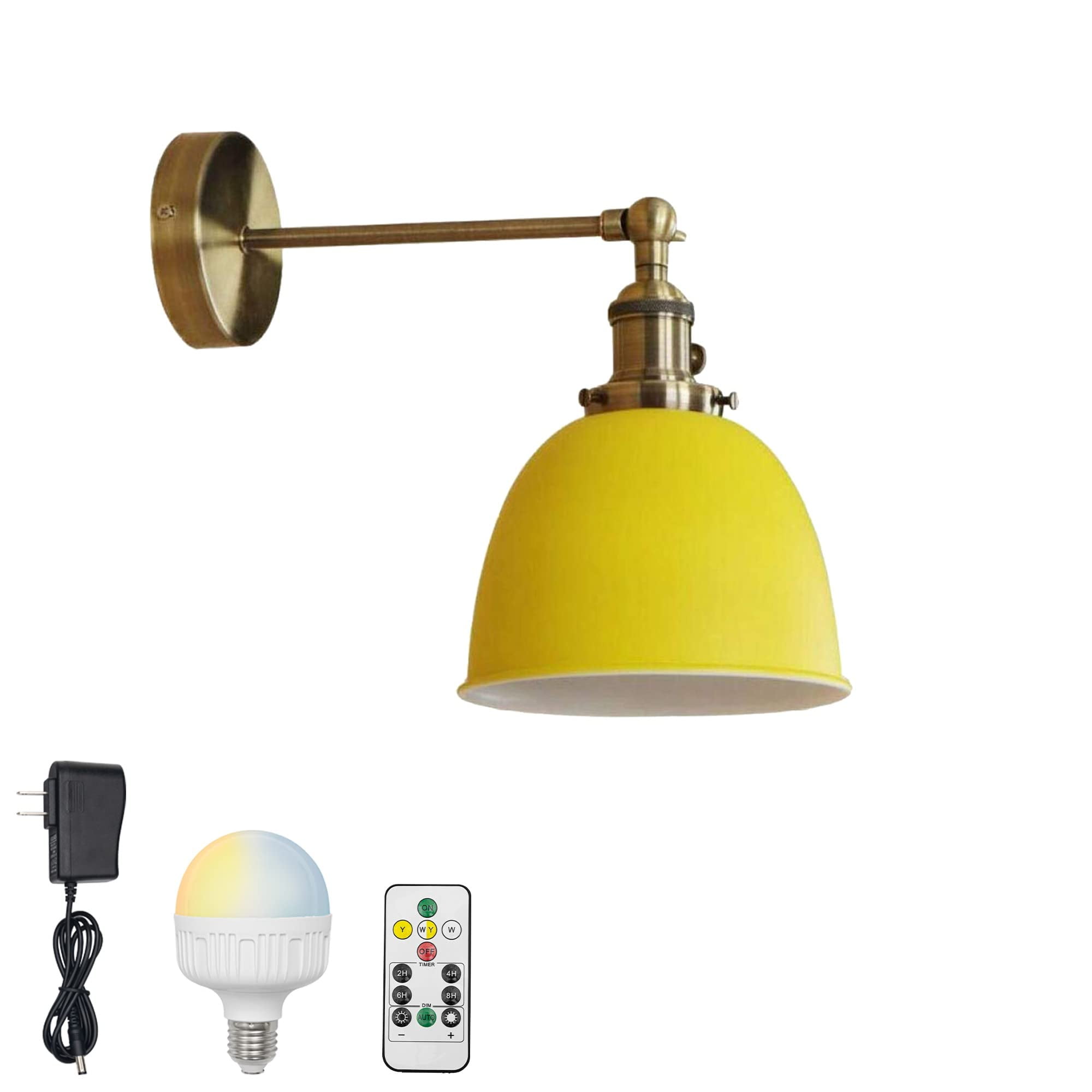 FSLiving Battery Opertaed Wall Sconce Wireless Remote Control Lamp