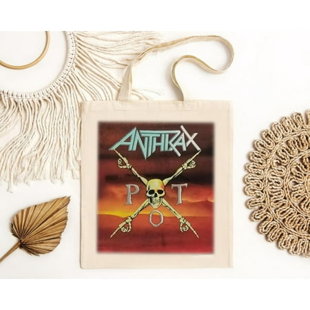 vintage ANTHRAX Rock Band Tour 1990 Merch  2 Sided  90s Vintage Graphic Tote Bag 103473-TH12896