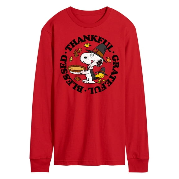 Peanuts - Thankful Grateful Blessed - Men's Long Sleeve T-Shirt