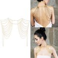 thumbnail image 2 of Double Shoulder Chain Body Chains Fashion Party Shoulder Accessories Gold Silver, 2 of 10
