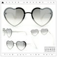 thumbnail image 2 of Womens Retro Luxe Hippie Rimless Heart Shape Metal Rim Sunglasses Silver White - Silver Mirror, 2 of 8
