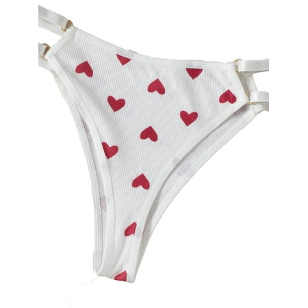 

Women Print Red and White Bra & Panty Sets M