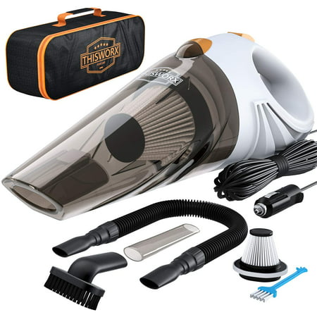Portable Car Vacuum Cleaner: High Power Corded Handheld Vacuum w/ 16 Foot Cable - 12V - Best Car & Auto Accessories Kit for Detailing and Cleaning Car Interior | (The Best Wax For White Cars)
