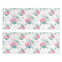 Kitchen Rugs Sets Of 2,Pioneer Flower Floral Print Pattern Anti Fatigue Kitchen Mat Rugs Non Slip Washable,Decorative Kitchen Floor Mats for Kitchen,Sink,Laundry,17"X47"