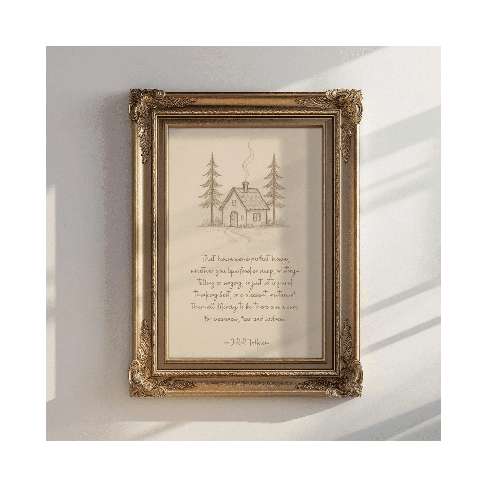 That House Was A Perfect House Hobbit Illustration Home Wall Art Housewarming Jrr Tolkien Poetry Prints Book Quotes Art Gift Lotr Fan Decor Print Poster