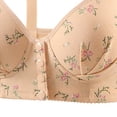 thumbnail image 5 of Feancey Push Up Front Closure Bras for Women Floral Embroidered Wireless Bra Plus Size Casual Everyday Brassiere Large Bust Minimizer Bras Beige 36, 5 of 5