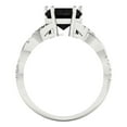 thumbnail image 4 of 2.1ct heart cut black natural onyx 14k white gold Bridal Wedding Engagement Promise Anniversary Ring for Women size 6.75, 4 of 7
