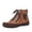 Light Brown, variant on Willtoo Women's Ankle Boots Lace up and Side Zipper, Flat Fashion Combat Booties Low Heel
