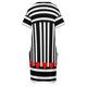 thumbnail image 4 of Vestido de noche para mujer rayas blancas y negras corazones rojos bolsillo Suelto, 4 of 6
