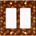 thumbnail image 2 of Metal Light Switch Wall Plate Outlet Cover (Mocha Coffee Bean Espresso Cup Cappuccino Grounds - Double Rocker), 2 of 2