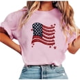 thumbnail image 5 of Xdegoge 4Th of July Patriotic T Shirts for Women USA American Flag Short Sleeve Crewneck Stars and Stripes Glitter Graphic Print Casual Soft Summer Tops, 5 of 5