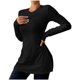 thumbnail image 2 of ICHUANYI Clearance Women's Fashion Solid Color Round Neck Long Sleeve Casual Top ICHUANYI "ICHUANYI", 2 of 7