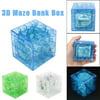 VoberryÂ® 3D Cube Puzzle Money Maze Coin Bead Magic Case Box Game Creative Cute New Lovely Funny Intelligent Educational Kids Children Boys Girls Baby Games Toys Gifts Presents Novelty Clear