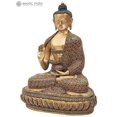 thumbnail image 2 of 15-inch Blessing Lord Buddha with Colorful Inlay Work - Handmade Brass Statue, 2 of 4