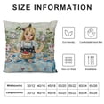 thumbnail image 5 of Orinice  Alice in Wonderland Throw Pillow Cushion Cover, Alice Pours Cup of Tea with Cupcakes Flowers in Wonderland Fantasy, Decorative Square Accent Pillow Case,  White, 5 of 5