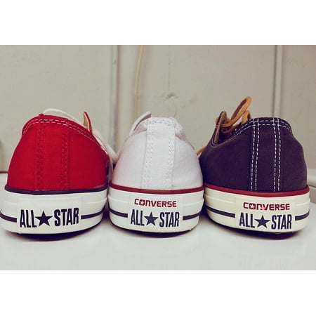 - LAMINATED POSTER Patriotic Chucks Sneakers White Red Blue Converse Poster Print 24 x 36