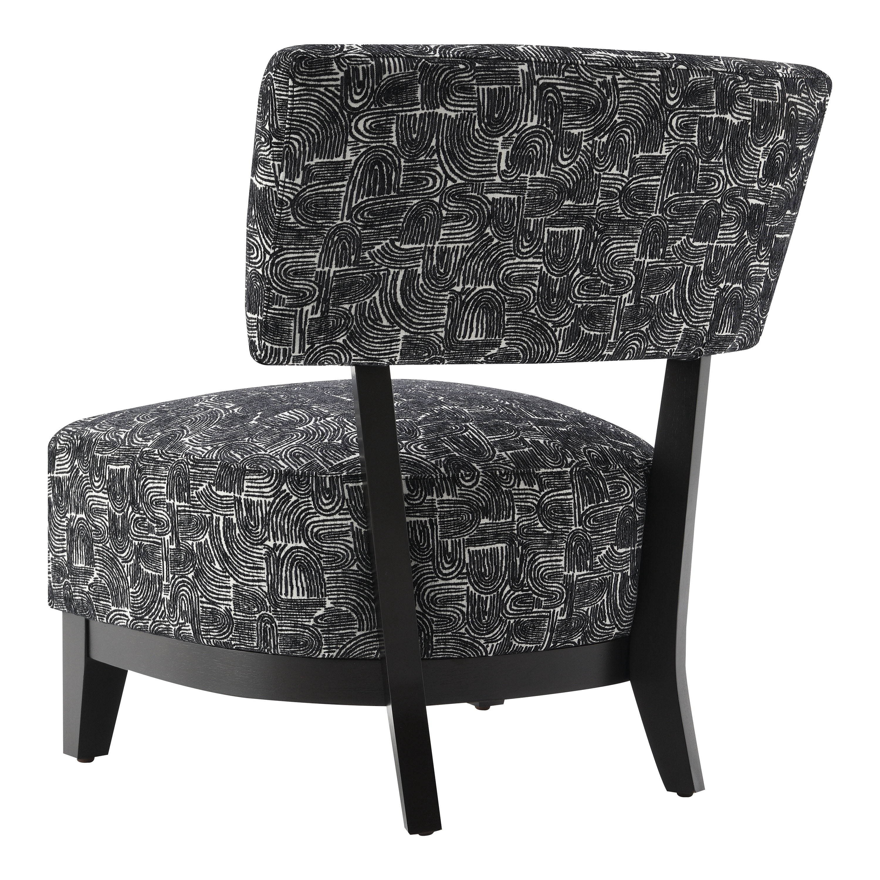 Furniture of America Swene Modern Fabric Abstract Pattern Accent Chair, Black