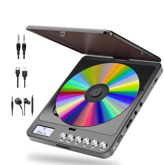 Reproductor de CD portátil HOVOYNN Transmisor FM Bluetooth 2000mAh