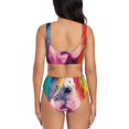 thumbnail image 3 of Honeii Watercolor White Horse Print Women’s Bikini Set,Two Piece Swimsuit Bathing Suits,Stylish High Elasticity Swimwear for Beach and Pool, 3 of 7
