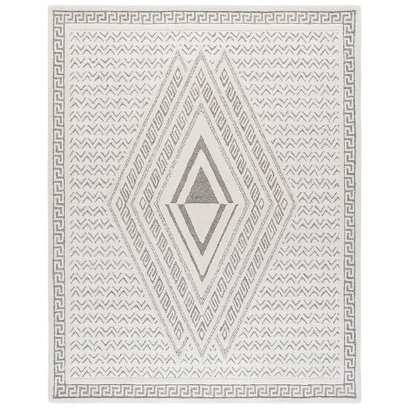 SAFAVIEH Mykonos Hester Diamond Area Rug, Ivory/Gray, 8' x 10'