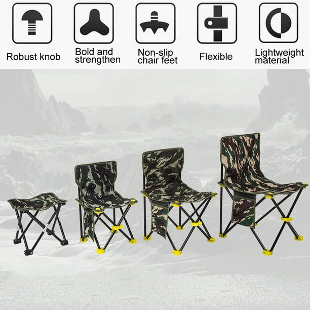 CAROOTU Fishing Chair Multifunctional Folding Fishing Stool Seat for  Camping Fishing Outdoor