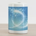 thumbnail image 2 of Magic Ceramic Toothbrush Holder, Magic Fantasy Celebration Swirling Stars with Tail Illustration, Decorative Versatile Countertop for Bathroom, 4.5" X 2.7", Sky Blue and Pale Blue, 2 of 4