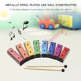 thumbnail image 2 of 8-note Xylophone Colorful Glockenspiel Removable Rainbow Color Metal Plates Resonator Bells with  Mallets Green Case Percussion Instrument Musical  Gift for, 2 of 7