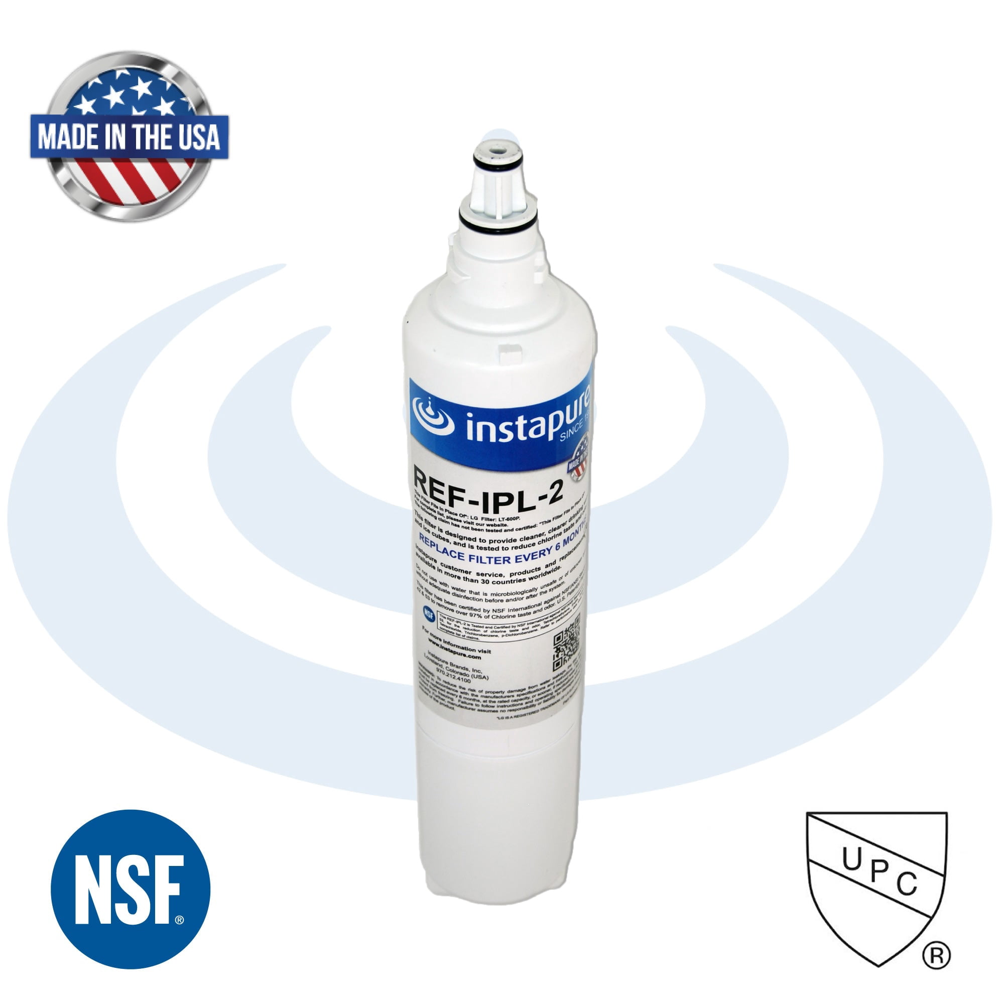 Compatible with LG LT600P / 5231JA2006A - Refrigerator Water Filter by Instapure | Made in USA | NSF/ANSI 42/53/372/401/P473 & CSA B483.1 certified