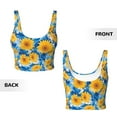 thumbnail image 5 of Fotbe Blue Ocean Wave Sunflower Pattern Womens' Sports Bra Longline Wirefree Padded with Medium Support Sports Moisture-Wicking Workou Vest,Tank Top-X-Large, 5 of 7