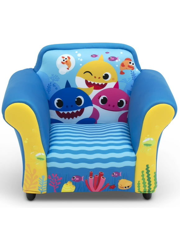 Baby Shark Upholstered Accent Chair with Sculpted Frame by Delta Children, Blue