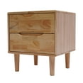 thumbnail image 4 of Modern Wooden Nightstand with 2 Drawers, Beige, 4 of 12
