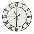 thumbnail image 2 of 31.5" White Wood and Black Metal   Wall Clock, 2 of 5