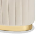 thumbnail image 5 of Baxton Studio Kirana Glam and Luxe Beige Velvet Fabric Upholstered and Gold PU Leather Ottoman, 5 of 7