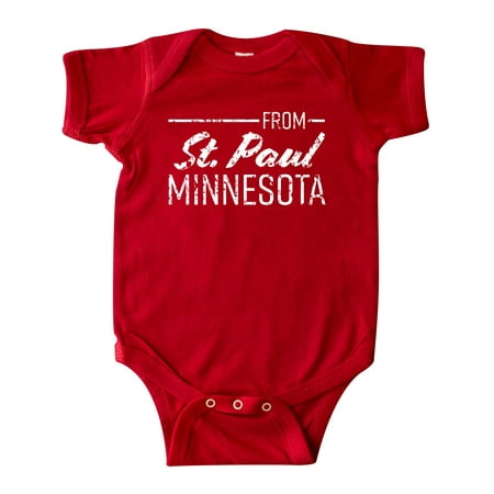 

Inktastic From St. Paul Minnesota in White Distressed Text Gift Baby Boy or Baby Girl Bodysuit