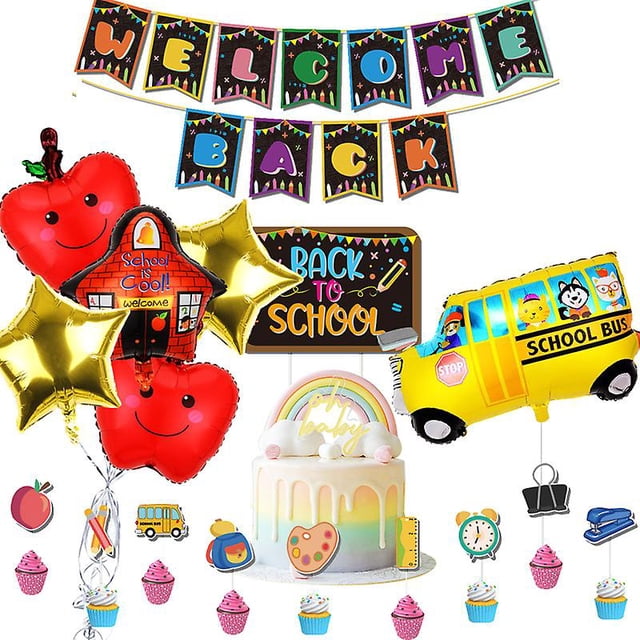 Globo decorativo para el regreso a clases, 39 piezas, decoración para el primer día de clases, juego de globos para el regreso a clases, kit de decoración para el primer día de clases