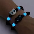 thumbnail image 4 of K-KED 1pc Fashion Luminous Beads Cute Cat Couple Bracelet For Women Men Charm Gift-White Blue, 4 of 9