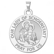 PicturesOnGold.com Our Lady of Schoenstatt Religious Medal Female Adult - 3/4 inch Size of a Nickel -Sterling Silver