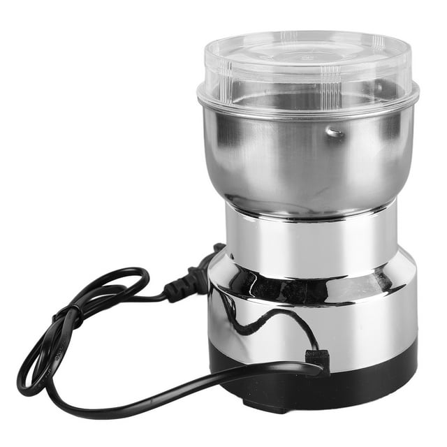 Electric Grinder, One Button Control Coffee Bean Mill US Plug 110V Stainless Steel Blade Transparent Lid 4 Blades for Home for Grains
