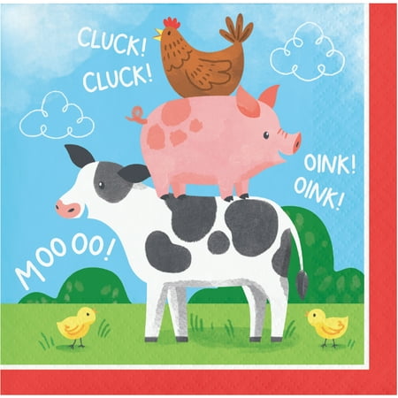 Farm Animals Beverage Napkins, 48 ct