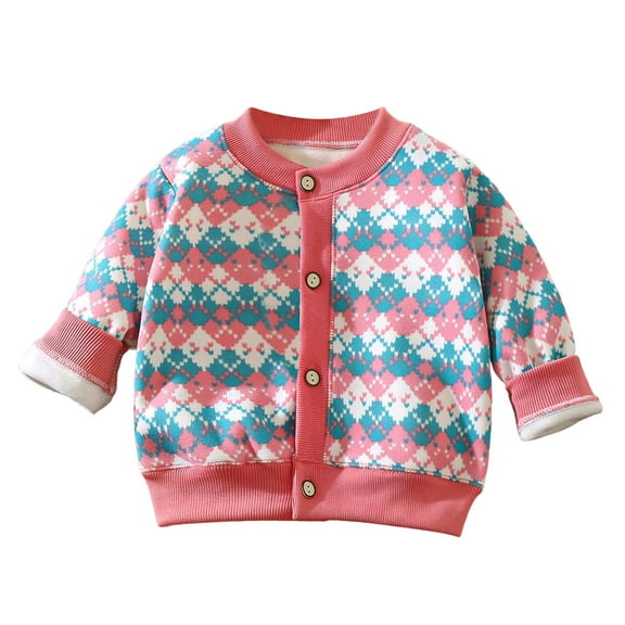 BOBOGOJP Girls' Cardigan Sweater [Cute Petal Buttons] Cotton Long Sleeve Crewneck Uniform Sweater Blue for Size 7-8 Years