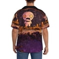 thumbnail image 3 of Lsque The Binding of Isaac print Men's Cuban Collar Short Sleeve Shirt Summer Beachwear Casual Button Down Fashionable Vacation Leisure Shirt-XX-Large, 3 of 7